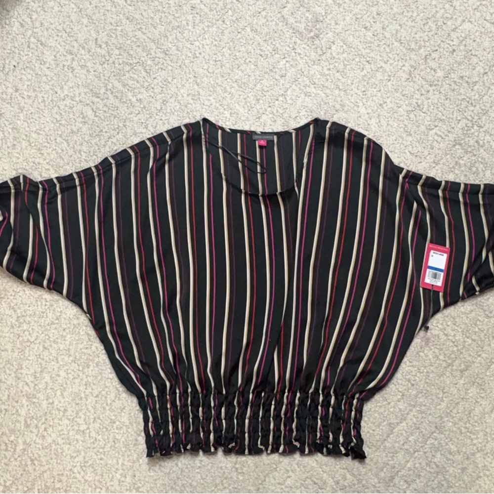 Vince Camuto Striped Black and Red Women's Top - Picture 7 of 9